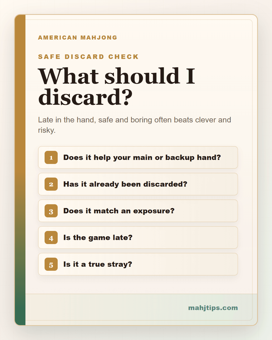 What should I discard? MahjTips table card